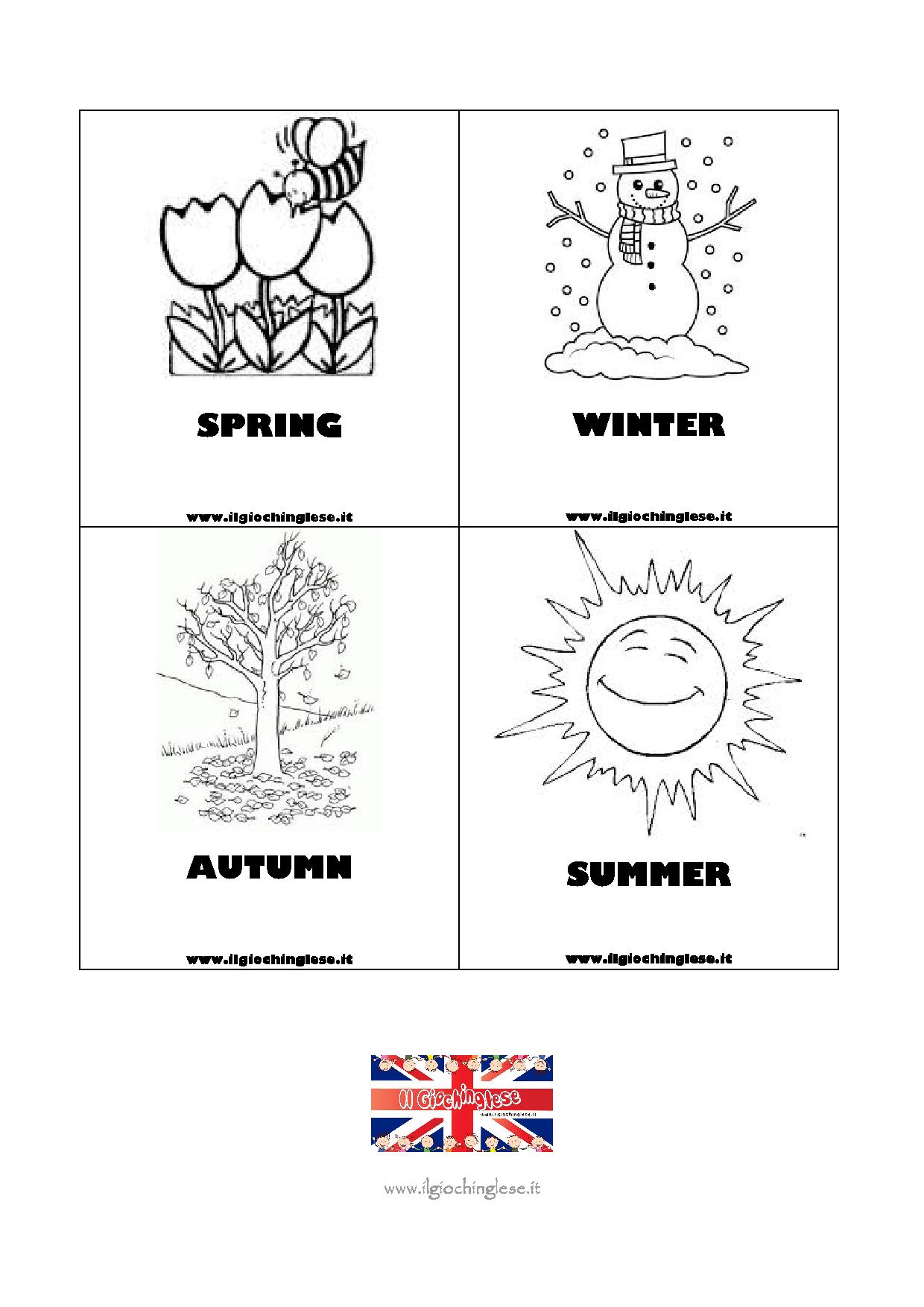 Favoloso Materiale utile imparare le stagioni – Il Giochinglese© IE97